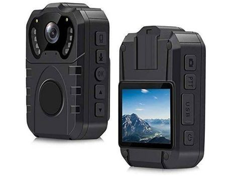 Cámara de policía impermeable Ip67 Gran Angular 170 64G Grabadora de visión nocturna HD portátil profesional Negro YIZHOOD