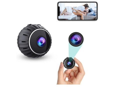 Mini cámara espía Wifi 1080P cámara de niñera de seguridad para el hogar/visión nocturna automática/alarma activada por movimiento negro YIZHOOD