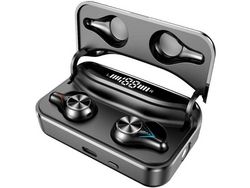 Auriculares inalámbricos Auriculares Bluetooth 5.0 con linterna LED superbrillante, graves profundos y envolventes con cancelación de ruido, YIZHOOD