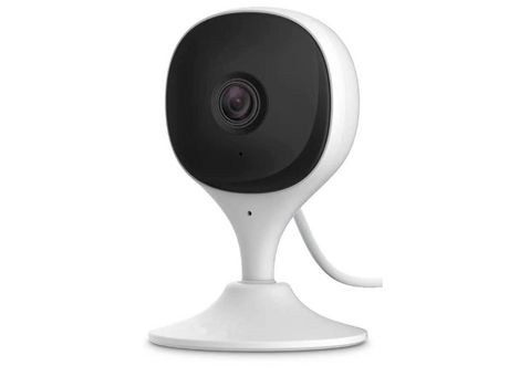 Cámara de seguridad para el hogar con 2 monitores para bebés 1080P con visión nocturna Audio bidireccional Detección humana Cámara interior Blanca ...