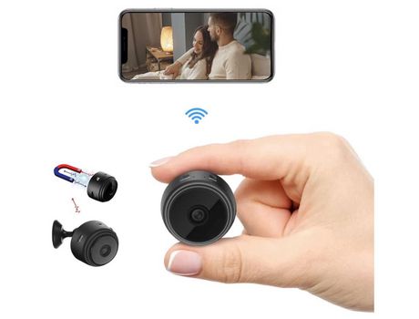 Mini cámara inalámbrica Wifi HD 1080P aplicación móvil cámara de seguridad para el hogar con visión nocturna y detección de movimiento negro YIZHOO...