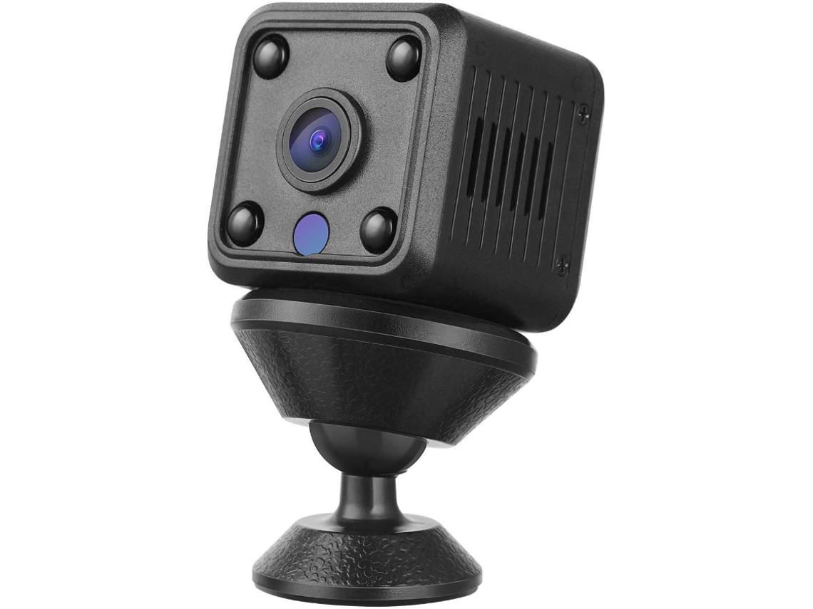 Mini cámara inalámbrica de vídeo para niñera, cámara de seguridad con visión nocturna y detección de movimiento, batería integrada, color negro YIZHOOD