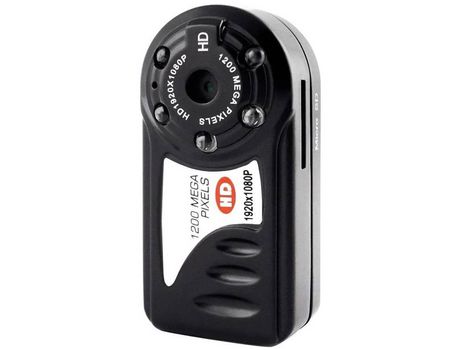 Seguridad de la mini cámara espía Full HD 1029x1080P 12MP Visión nocturna Infrarrojos Ranura MicroSD (negro) YIZHOOD