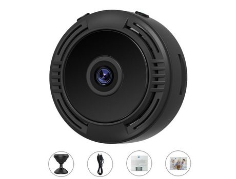 Mini cámara WiFi oculta Full HD 1080P Mini cámara espía inalámbrica infrarroja vigilancia de seguridad infantil para interiores/exteriores negro YI...