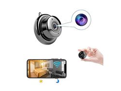 Mini cámara inalámbrica Wifi Audio bidireccional cámara de seguridad para el hogar con visión nocturna detección de movimiento negro YIZHOOD