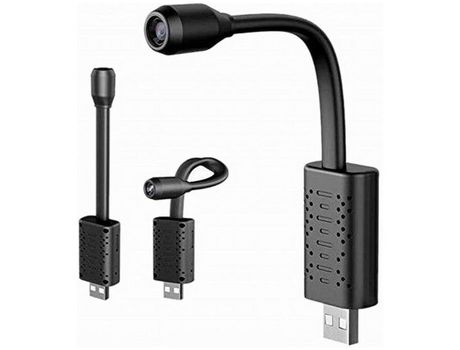 Mini cámara espía Wi-Fi Cámara de seguridad para el hogar 1080P con enchufe USB Detección de movimiento Detector GPSNegro YIZHOOD