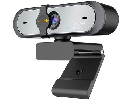 Cámara web 60 fps para PC Cámara web 1080P con micrófono dual y cubierta de privacidad Cámara web USB para PC Corrección de luz Obs Negro YIZHOOD