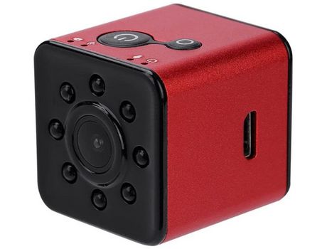 Mini cámara con cámara de vídeo de visión nocturna activada por movimiento para deportes de interior, oficina en casa al aire libre, color rojo YIZ...