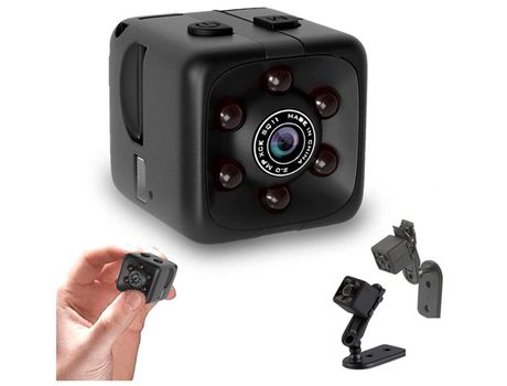 Mini cámara 1080P cámara de seguridad inalámbrica oculta para niñera y timbre con visión nocturna negra YIZHOOD
