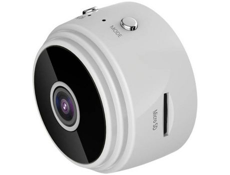 Mini cámara espía inalámbrica Wi-Fi Full HD 1080P visión nocturna con detección de movimiento blanco YIZHOOD
