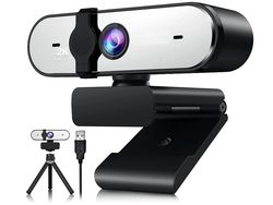 Webcam Webcams Full HD 1080P Micrófono dual y cubierta de enfoque automático para Obs/Facebook/Gaming/Zoom/Skype/Teams/Twitch Black YIZHOOD