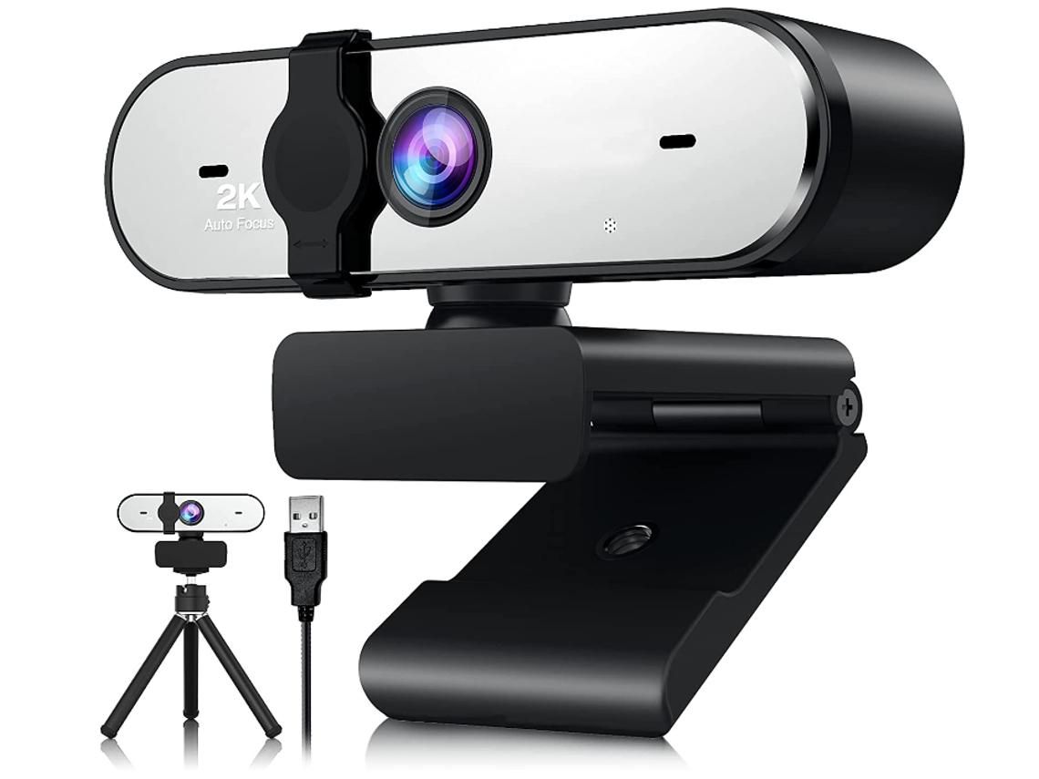 Webcam Webcams Full HD 1080P Micrófono dual y cubierta de enfoque automático para Obs/Facebook/Gaming/Zoom/Skype/Teams/Twitch Black YIZHOOD