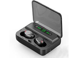 Auriculares inalámbricos F9 Bluetooth 5.0 TWS - Estéreo - IPX7 - Impermeable - Con caja de carga de micrófono(Negro) YIZHOOD