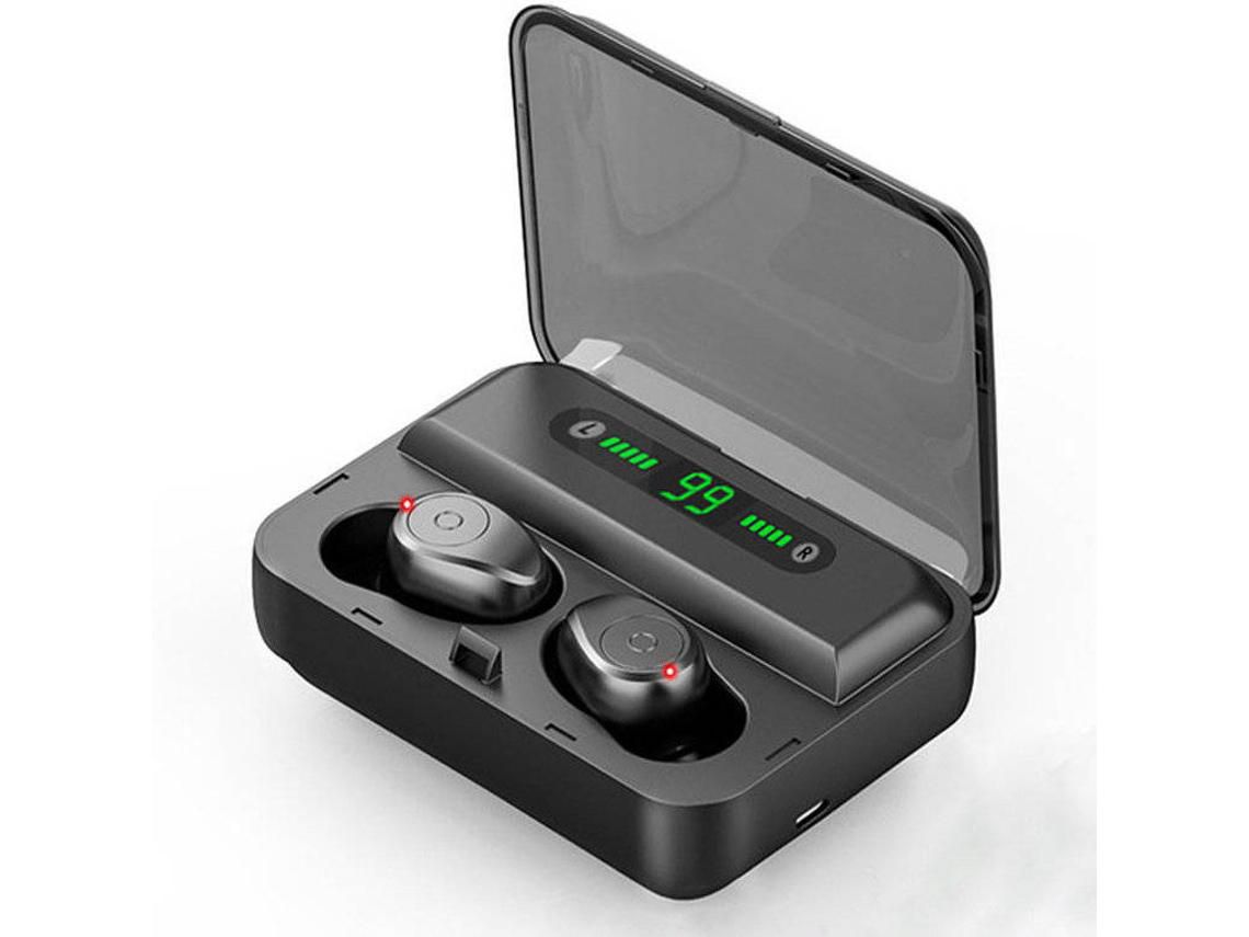 Auriculares inalámbricos F9 Bluetooth 5.0 TWS - Estéreo - IPX7 - Impermeable - Con caja de carga de micrófono(Negro) YIZHOOD