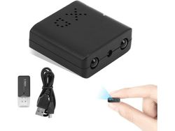 Mini cámara de seguridad 1080P HD con visión nocturna y detección de movimientoNegro YIZHOOD
