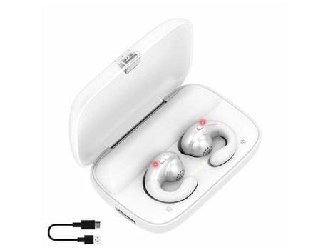 Auriculares Inalámbricos Tws Bluetooth 5.0 Auriculares Suspendidos De Conducción Ósea Auriculares Impermeables Para El Trabajo Y El Deporte Blanco ...