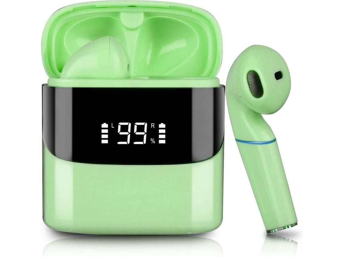 Auriculares deportivos inalámbricos Bluetooth, control táctil de micrófono resistente al agua y carga rápida.(Verde) YIZHOOD