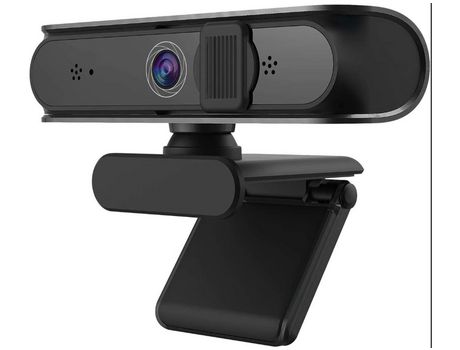 Cámara web Full HD 1080P Micrófono estéreo con enfoque automático Grabación de video chat Cámara web de 5 megapíxeles Negro YIZHOOD