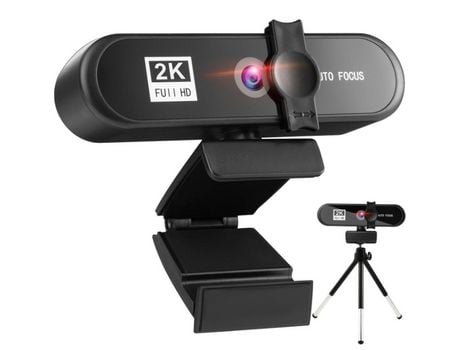 Cámara web 2K con micrófono Con cámara web Full HD Cámara web para PC USB 2.0 Streaming Webcam Cámara web Reducción de ruido Negro YIZHOOD