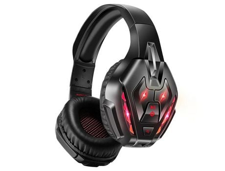 Auriculares inalámbricos Bluetooth para juegos Auriculares estéreo con cable de 3,5 mm para Ps4 Xbox One Pc Nintendo Switch Rojo YIZHOOD