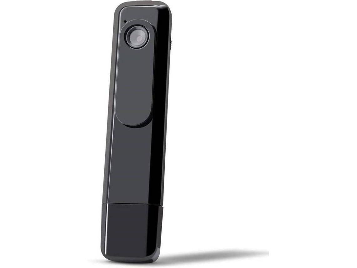 Mini cámara portátil con clip 1080P Cámara corporal HD Cámara espía oculta Cámara portátilNegro YIZHOOD