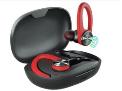 Auriculares Bluetooth impermeables con micrófono para trabajo deportivo rojo YIZHOOD
