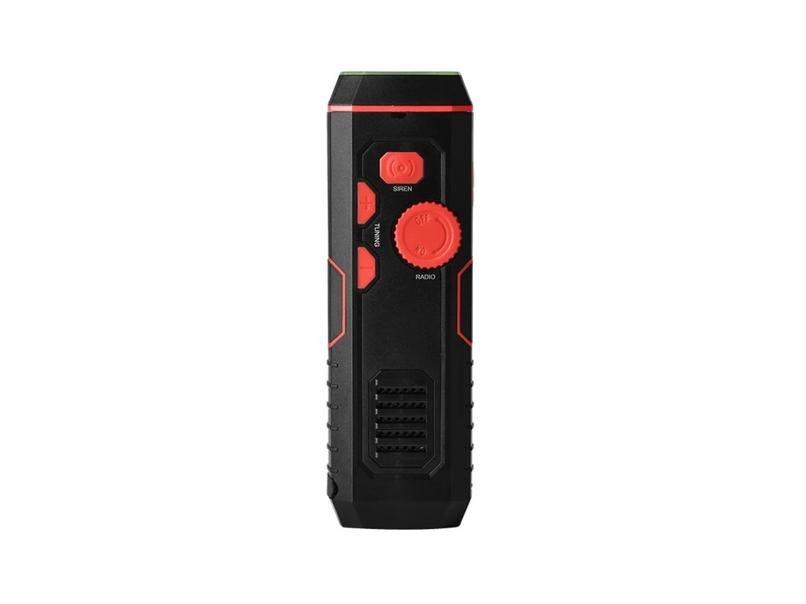 Radio con manivela multifuncional y luz LED de emergencia BESTVITE (roja)