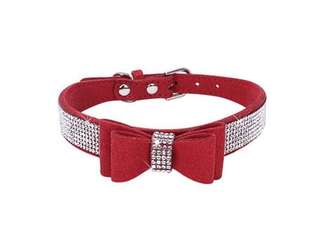 Collar de perro de cristal con collar de lazo Collar de perro de pedrería perro brillante de oro