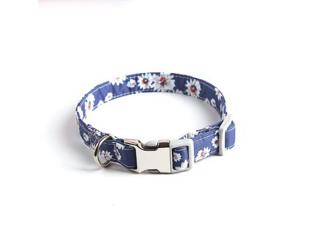 Collar de perro ajustable con cierre metálico de seguridad, correa para collar de perro de niña de algodón con nudo de plomo para collar de perro