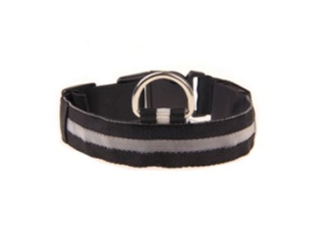 Collar de perro LED reflectante de nailon, collar de perro emisor de luz recargable por USB,