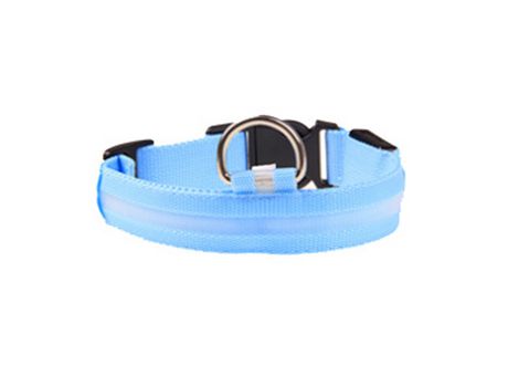 Collar de perro LED reflectante de nailon, collar de perro emisor de luz recargable por USB,