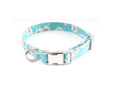 Collar de perro ajustable con cierre metálico de seguridad, correa para collar de perro de niña de algodón con nudo de plomo para collar de perro