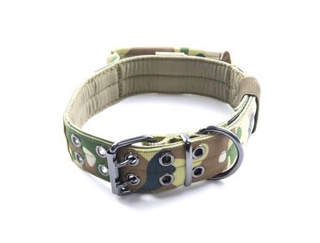 Collar de perro táctico, collar ajustable de nailon, collar de perro militar, mango de hebilla de metal pesado