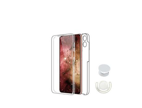 Kit Capa 3x1 360 Impact Protection 1 GripHolder 1 Suporte GripHolder Branco PHONECARE para Xiaomi Poco F5 - Transparente/Branco