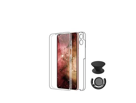 Kit Capa 3x1 360 Impact Protection 1 GripHolder 1 Suporte GripHolder Preto PHONECARE para Xiaomi Poco F5 - Transparente/Preto