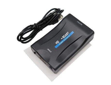 Convertidor de audio y vídeo compatible con SCART HDMI de 1080P con Cable USB para HDTV Sky Box, convertidor exclusivo de señal de televisión DVD