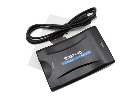 Convertidor de audio y vídeo compatible con SCART HDMI de 1080P con Cable USB para HDTV Sky Box, convertidor exclusivo de señal de televisión DVD