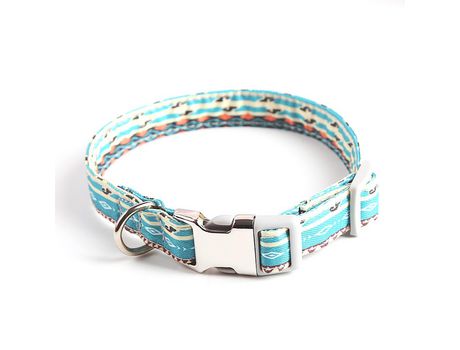Collar de perro ajustable con cierre metálico de seguridad, correa para collar de perro de niña de algodón con nudo de plomo para collar de perro