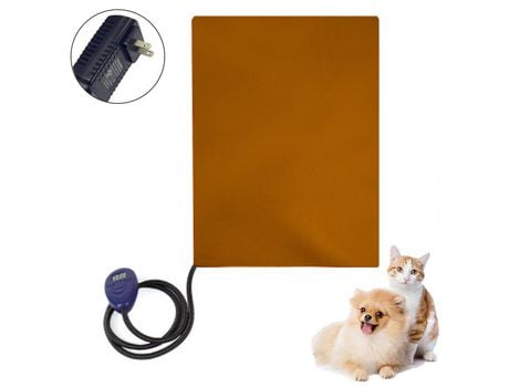 Almohadilla de calefacción para mascotas para perros y gatos con temporizador cama para perros y gatos calentada a prueba de agua-US PlugBrown