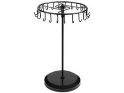 2026-soporte Giratório De Joias De Metal Preto Com 23 Ganchos Organizador De Torre Para Exposição
