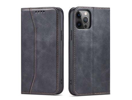 Funda con Imán para iPhone 12 Pro Max Book Porta-Tarjetas Negro