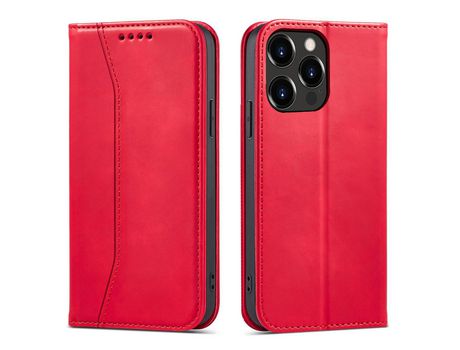 Funda con Imán para iPhone 13 Pro Max Bolsa Porta-Tarjetas Rojo