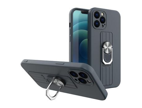 Funda de Silicona Ring con Soporte para los Dedos Xiaomi Poco M4 Pro 5G Azul