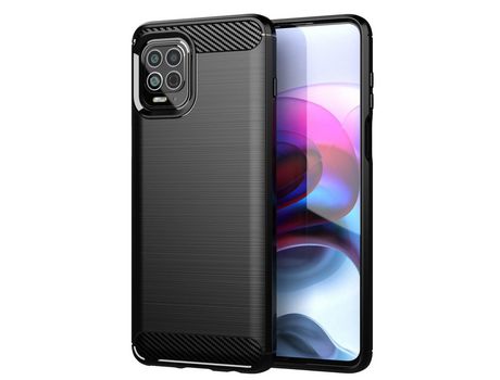 Funda Motorola Moto G100 y Edge S HURTEL Efecto Carbono Negro