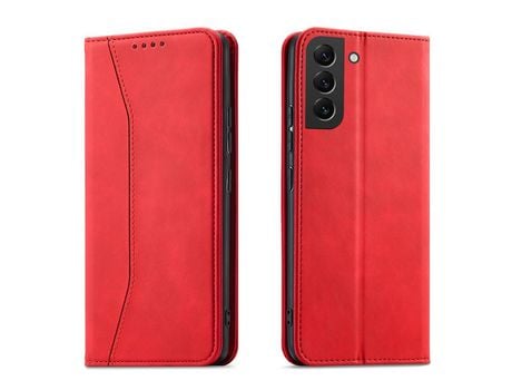 Funda Magnética para Samsung Galaxy S22 + S22 Plus Bolsa Porta-Tarjetas Rojo