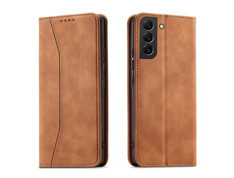 Funda Magnética para Samsung Galaxy S22 + S22 Plus Bolsa Porta-Tarjetas Marrón