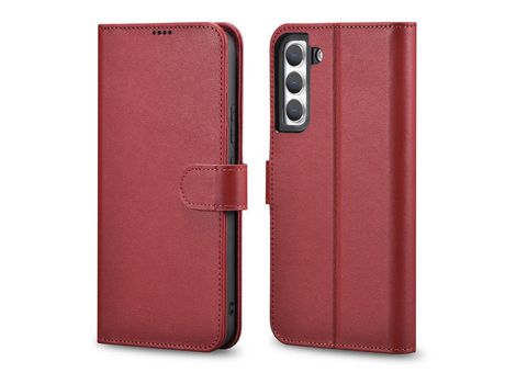 Funda para Samsung Galaxy S22 Plus ICARER Piel Sintética Rojo