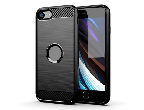 Funda FORCELL Carbon para iPhone Se 2022 Negro