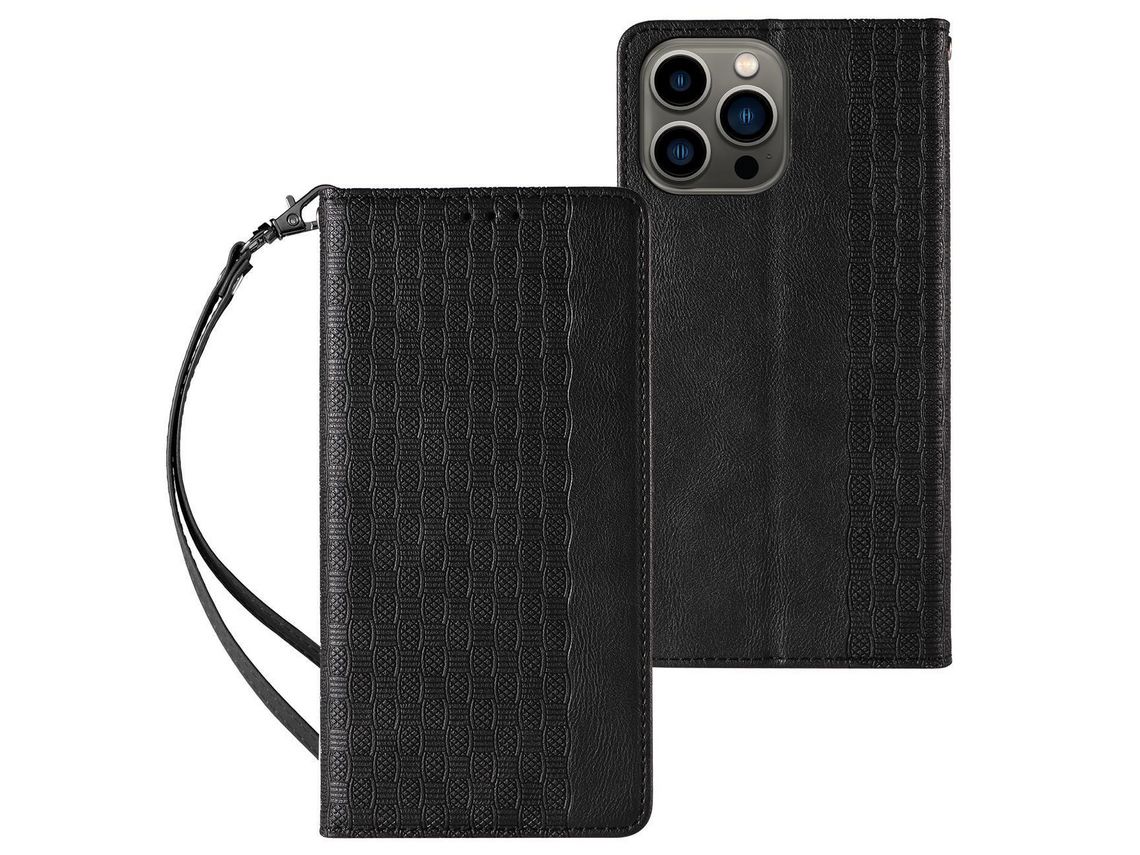 Funda para iPhone 12 Pro Max Bolsa Book Mini Cordón Colgante Negro