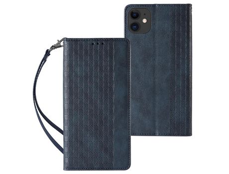 Funda para iPhone 13 Mini Book Colgante con Mini Cordón Azul